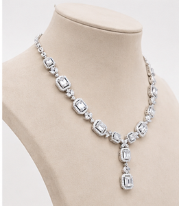 Women's Geometric Zircon Jewelry <b>Set</b> Necklace <b>Earrings</b> Ring <b>Bracelet</b> Rhodium Plated Luxury Wedding Party Gift - Product Image 1