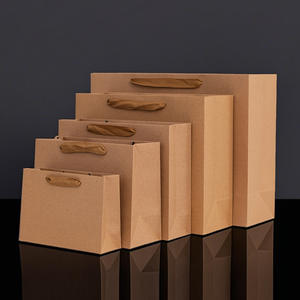 Sacs en papier kraft imprimés avec logo personnalisé, sacs d'emballage cadeau laminés en couleur, vente en gros - Product Image 2