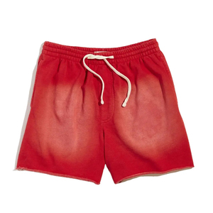 กางเกงขาสั้นผู้ชายสไตล์วินเทจประดับเพชรเทียมขอบดิบทรงโอเวอร์ไซส์  กางเกงขาสั้นผ้าฝ้ายพิมพ์ลายตามสั่ง ล้างสีแบบทำเก่า - Product Image 1