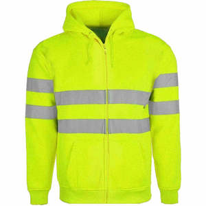 Men's <b>Hi</b> <b>Vis</b> Hooded Sweatshirt Reflective Safety <b>Jacket</b> Yellow <b>Orange</b> Black Workwear - Product Image 5