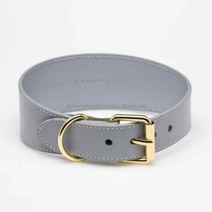 Collar de piel con forma ovalada y grande para perro, diseño personalizado, en muchos collares con rodillo de oro rosa de lujo, anillo de hebilla de un solo pin - Product Image 1