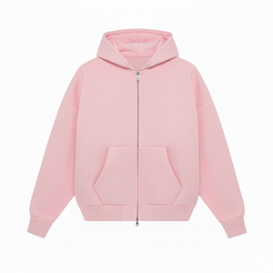 Unisex Oversized <b>Hooded</b> <b>Zip</b>-Up Sweatshirt Solid Color Cotton French Terry Casual Winter Wear Digital Printing Breathable - Product Image 4