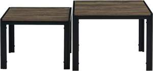 Square Modern Stacking <b>Table</b> with Wood Finished Industrial Rustic Brown End Side <b>Table</b> for Living Room Bedroom <b>Balcony</b> - Product Image 3