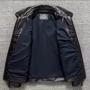 New Fashion Men's <b>Leather</b> Biker <b>Jacket</b> <b>Real</b> <b>Leather</b> Zipper Custom Logo Private Label Service High Quality Vintage Luxury - Product Image 4