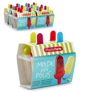 Stampo per ghiaccioli PlasticForte a 6 cavità con bastoncini colorati, senza BPA, riutilizzabile - Product Image 1