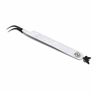 Pinzas Curvas para Pestañas de Acero Inoxidable con Punta Suave, Logotipo Personalizado, Herramienta de Precisión en Forma de J - Product Image 2