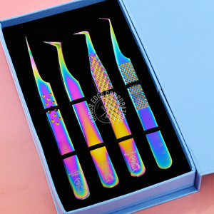 45 Degree Lash Isolation Tweezers Straight Non-Slip Fine X Tweezer for Eyelashes Multi Color Lashes Extension Makeup Tool - Product Image 2