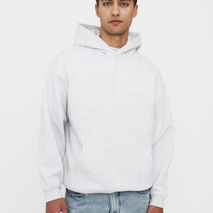 เสื้อฮู้ดดี้โอเวอร์ไซส์ผ้าฝ้ายคุณภาพสูง ผ้าฟลีซหนานุ่ม ทรงไหล่ตก ดีไซน์เรียบง่าย แบบใหม่ ผลิตตามสั่งสำหรับผู้ชาย - Product Image 2