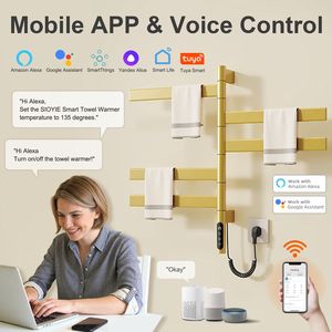 SIOYIE Scaldasalviette Elettrico Intelligente da Parete, Rotante e Riscaldato, con Timer Smart e Funzionalità a Basso Consumo Energetico per Bagno - Product Image 3