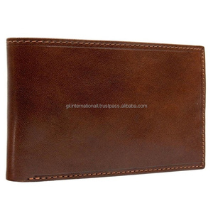 Venta directa de fábrica, billetera de cuero genuino a la moda, billeteras minimalistas para hombres, billetera RFID - Product Image 2