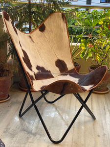 Silla decorativa hecha a mano con mariposas de cuero y piel, cómoda, para comedor - Product Image 2