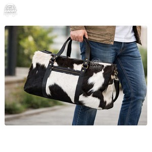 Sac de voyage en cuir de vachette fait main, best-seller, avec poils naturels, sac de sport, accessoires de mode - Product Image 2