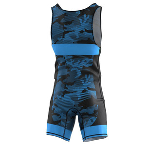 ชุดมวยปล้ำคุณภาพพรีเมียม Fezco Industries รุ่น FI-2002 พิมพ์ลายโลโก้ดิจิทัล ผลิตจากโพลีเอสเตอร์ 100% แห้งเร็ว ระบายอากาศได้ดี มีไซส์พลัส - Product Image 3