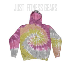 Sweat-shirt à capuche unisexe tie-dye, coupe régulière, oversize, décontracté, tricoté, été, motif multicolore - Product Image 5