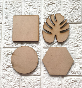 Sous-verres carrés et ronds en MDF pour boissons, avec base en liège, tapis et supports pour sous-verres - Product Image 6