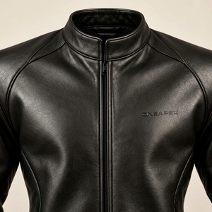 Chaqueta de Cuero Negra para Motociclista, Chaqueta de Carreras, Chaqueta de Cuero Personalizada para Motocicleta, Fabricante Mayorista - Product Image 3