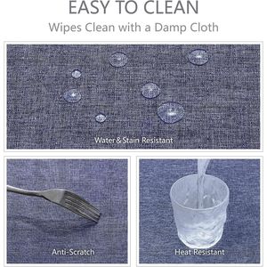 Tovaglia Rettangolare Impermeabile Antimacchia in Tessuto Decorativo Effetto Lino Antipiega per Tavolo Rustico - Product Image 2