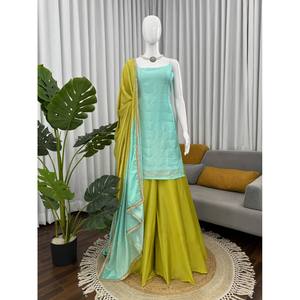 Chiffon Party Wear Suit <b>Set</b> with Sequence and Thread Work Elegant Ensemble - Product Image 5