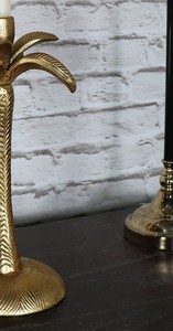 Porte-bougie conique en métal doré de luxe en forme de palmier, statue de bougeoir tropicale en forme de cocotier, décoration de table unique pour mariage d'été et maison - Product Image 4