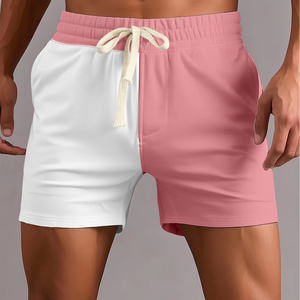 Men's 100% Cotton Breathable Drawstring Closure Mid Waist Casual Shorts - Product Image 1
