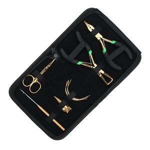 Kit de pinces pour extensions de cheveux noires OEM avec pince à déboucher les perles, pince à sertir, anneau de séparation pour cheveux à boucle et mini-ciseaux de salon - Product Image 1