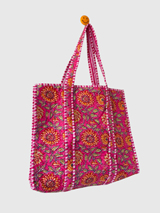 Sac fourre-tout en coton brodé bohème avec motif floral, sac de shopping pour femmes, toutes saisons, fermeture ouverte - Product Image 2