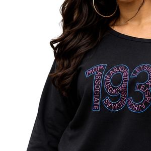 Sweat-shirt noir à col rond, pull décontracté à manches longues pour femmes, à porter au quotidien, streetwear, style sportif, vêtements confortables - Product Image 4
