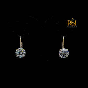 Old Mine Cushion Lab Grown <b>Diamond</b> Leverback <b>Earrings</b> Antique <b>Dangle</b> <b>Earrings</b> 9K 14K 18K Solid Gold Fine Jewelry - Product Image 3