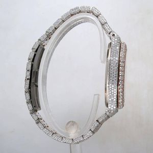 Reloj de Lujo para Hombre con Diamantes, Cristal de Zafiro, Correa de Plata, Movimiento de Cuarzo Analógico, Resistente al Agua 10m, un Splendid Gift Jewelry - Product Image 2