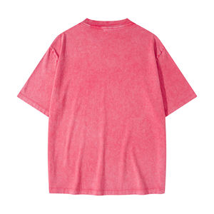 เสื้อยืดผู้ชายสีชมพู ผ้าฝ้าย แขนสั้น คอกลม ลำลอง ทรงพอดีตัว สีพื้น ผ้าเจอร์ซีย์ถัก สตรีทแวร์ ดีไซน์สั่งทำได้ - Product Image 2