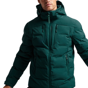 <b>Men's</b> Winter <b>Blouson</b> Puffer <b>Jacket</b> Shell Casual Hooded Quick Dry Stand Collar Solid Color Regular Length Outdoor Front Canvas - Product Image 1