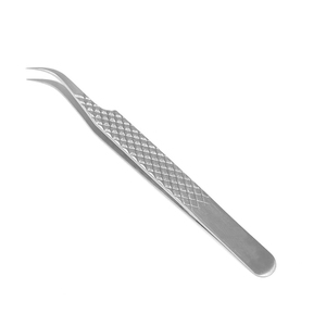 Pince à cils de haute qualité 100 % en acier inoxydable fermé, applicateur d'extensions de cils 3D 6D, design antidérapant blanc-or, pointue - Product Image 1