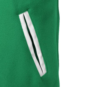 Veste universitaire pour homme, vert et blanc, couleur unie, fermeture à boutons, col rabattu, style décontracté, coupe classique, automne - Product Image 4