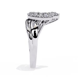 Anillo de oro macizo de 14k con diamante de corte redondo de diseño único para mujer, con forma de flor, para regalo, compromiso, aniversario, boda - Product Image 6