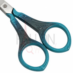 Tijeras de bordado azules de acero inoxidable para dar forma a las cejas con mango decorativo - Product Image 3