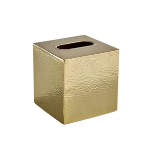 Set Of 2 Square Metal Tissue Box Cover Elegant Gold Finished Home Decor Tissue Holder Stylish Living Room Accessory - Product Image 4