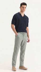 Pantalones de Verano Ligeros de Cintura Media para Hombre Stripped Lenin ODM - Product Image 1