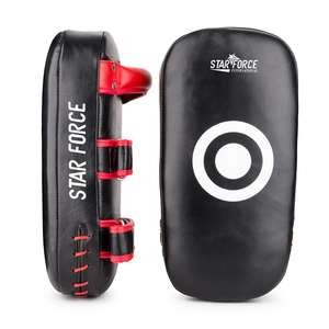 Almohadillas de entrenamiento de boxeo, protector de brazo curvo, escudo de golpeo para MMA y Muay Thai, de cuero PU, con cierre ajustable de gancho y bucle - Product Image 1