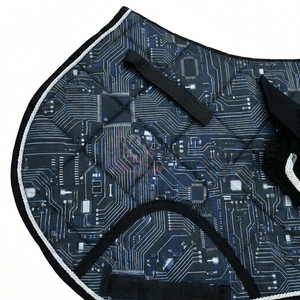 Premium Horse Saddle Blanket with Ear <b>Bonnet</b> Set Soft Quilted Fabric Breathable Anti Friction Equestrian Riding Gear - Product Image 3