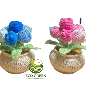 Flores de Ganchillo Hechas a Mano, Mini Plantas Artificiales Lindas para Decoración de Escritorio, Hogar u Oficina, Regalo de Cumpleaños o Día de la Madre, Venta al Por Mayor - Product Image 2