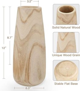 Vase à fleurs en bois style Art déco, effet marbre, minimaliste, pour table, décoration maison, mariage, fête - Product Image 4