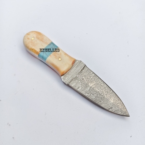 Handmade Damascus Steel Fixed Blade Industrial Grade <b>Bone</b> <b>Handle</b> Camping Outdoor Fruit <b>Knife</b> OEM Customizable - Product Image 2
