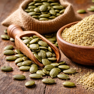 WARRLY Extracto Natural de Semilla de Calabaza en Polvo 99% Superalimento Proteico Grado Alimenticio Envasado al Vacío en Envase de Vidrio Suministro a Granel - Product Image 1