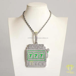 Fashion Jackpot Slot <b>Machine</b> Pendant Necklace with VVS Moissanite Diamonds and 925 Sterling Silver for Rappers - Product Image 5