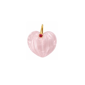 Colgante de Cuarzo Rosa Tallado en Forma de Calabaza, Colgante de Cuarzo Rosa en Forma de Corazón Chapado en Oro, Amuleto Tallado en Forma de Corazón, Venta al por Mayor - Product Image 1