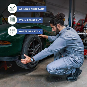 Work <b>Clothes</b> Reflective Strips Coverall Workwear Uniform Welding Overalls Suit Silk Wear Resistant Work Uniform - Product Image 4