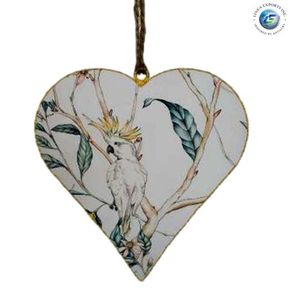 linea Exports Inc Heart Shaped Mushroom Print Christmas Ornament Classic Style Handicraft Woodland <b>Decor</b> - Product Image 4