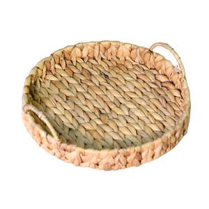 Handcrafted WATER HYACINTH <b>TRAY</b> FRUIT STORAGE BASKET with Handles and Metal Frame Natural Woven Serving <b>Tray</b> - Product Image 1