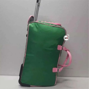 กระเป๋าล้อลาก ALPHA KAPA ALPHA สำหรับชมรมนักศึกษา กระเป๋าล้อลากแบบกรีก สีเขียวและชมพู พร้อมขั้นต่ำในการสั่งซื้อน้อย - Product Image 2