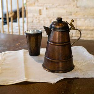 Vintage Copper Water <b>Jug</b> With Lid And Handle 1500ml Durable Metal Pitcher For <b>Drinks</b> - Product Image 1